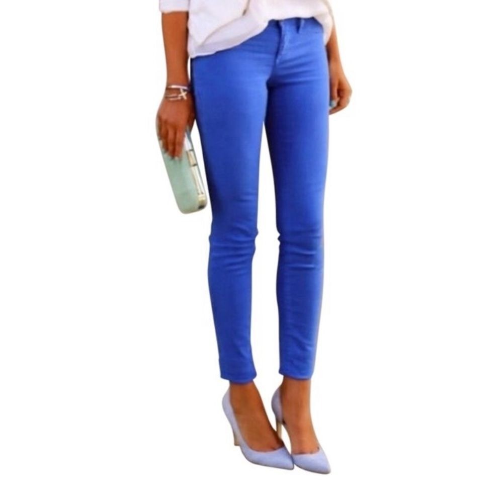 J.Crew Jeans Womens 24 Matchstick Royal Blue Skinny Straight Stretch NEW